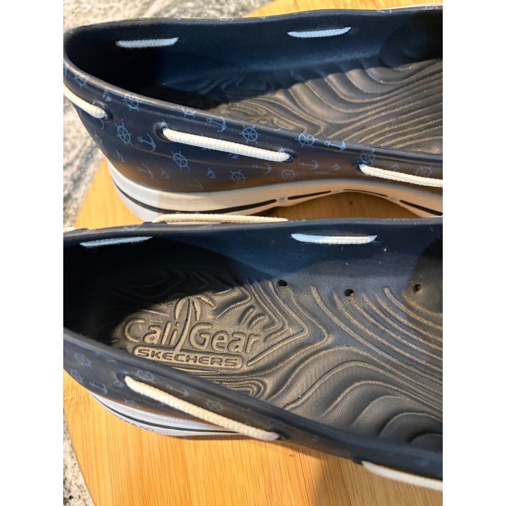 Skechers Cali Gear Go Walk Smart Boat Shoes Navy Nautical Anchor Print Womens 9 - Picture 6 of 10